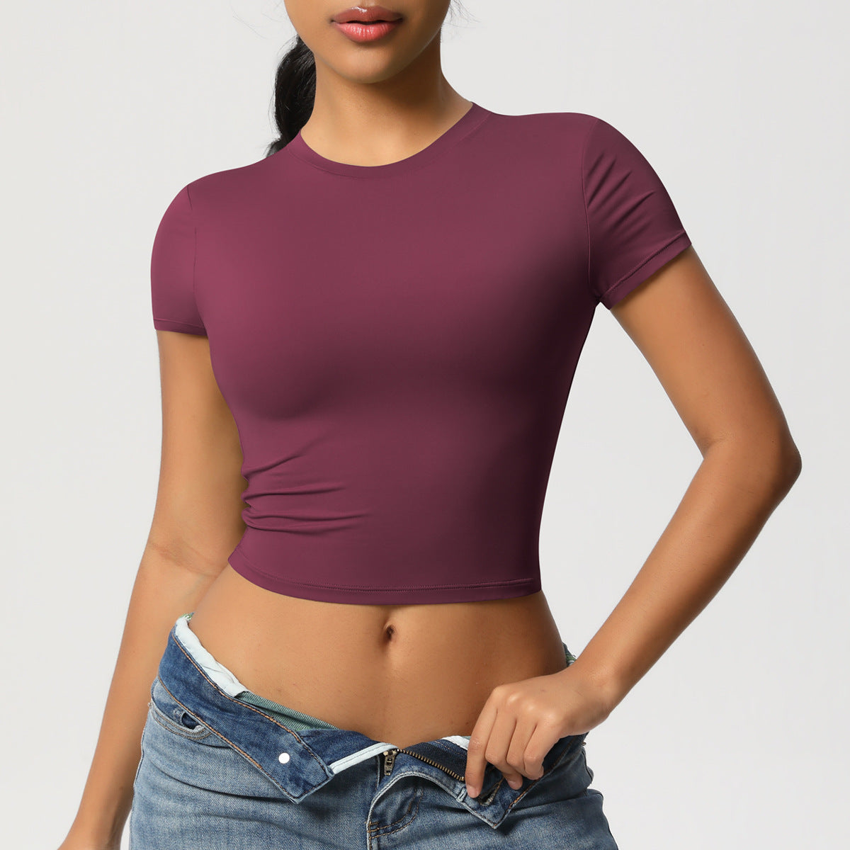 Women's Quick-Dry Tight Workout Top – Short Sleeve Athletic Shirt