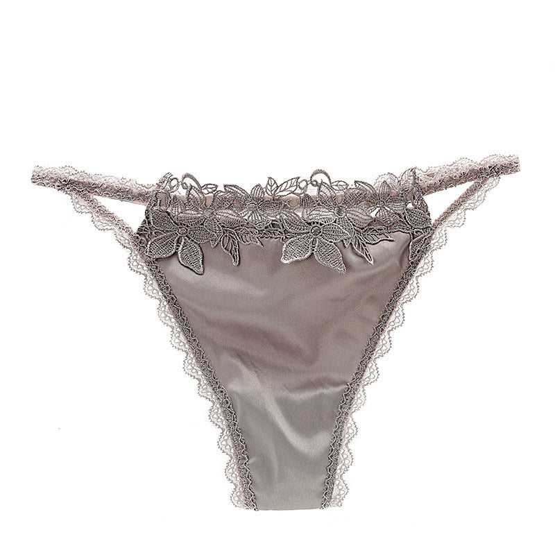 Women's Lace Trim Thongs – Cotton Crotch No-Show Underwear | M–L