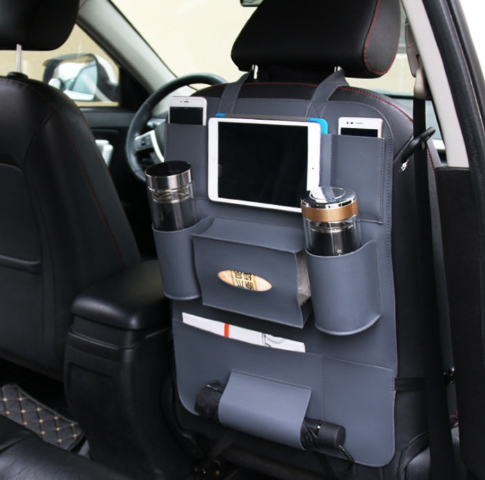 PU Leather Car Seat Organizer – Universal Back Seat Storage for Cars, Trucks & SUVs (3 Colors)