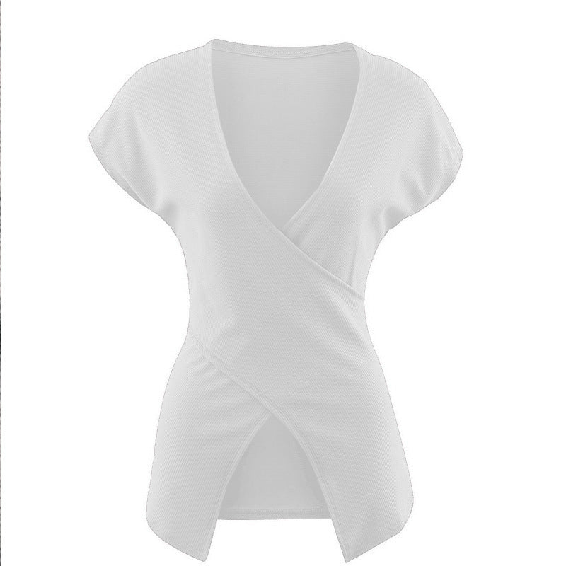 Women's Deep V-Neck Sleeveless Slim Fit Top – Elegant Office Style in White & Light Gray (S-XXL)