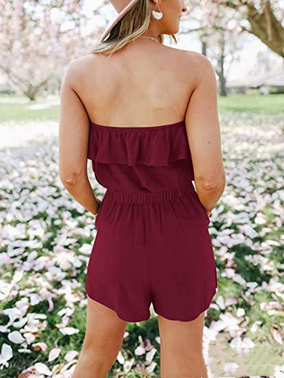 Women's Off-Shoulder Lotus Leaf Ruffle Jumpsuit – 5 Colors S–2XL