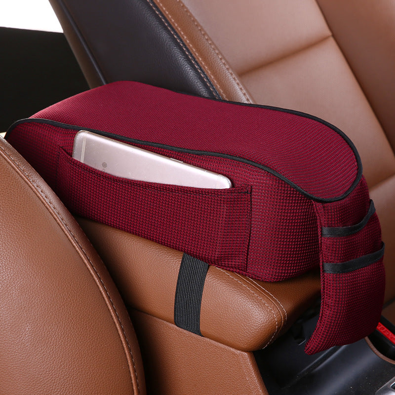 Car Armrest Box Pad – Sports Knit Center Console Cover (16x30cm, 5 Colors)