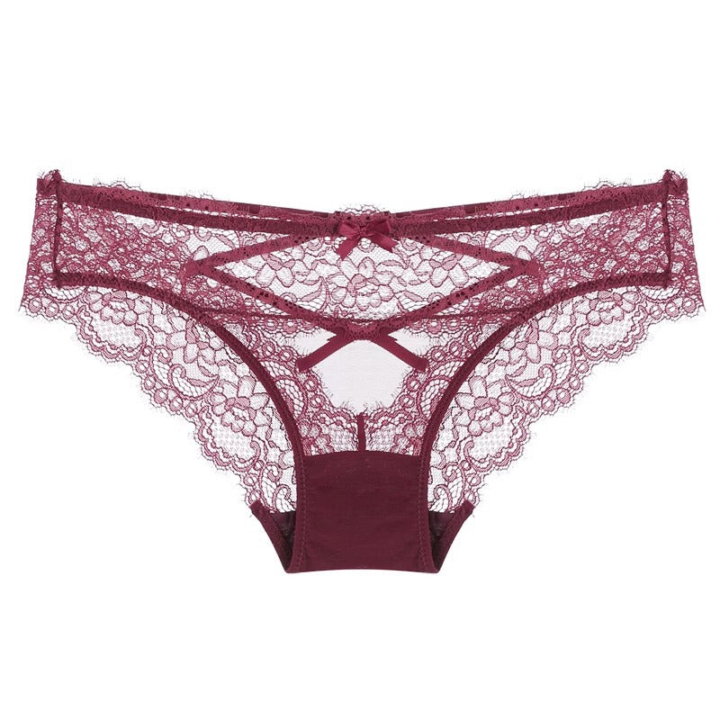 Women's Cross Hollow Lace Low-Waist Briefs