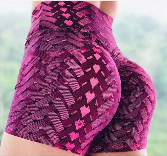 Women's High-Waist Digital Print Yoga Shorts – Skinny Fit Polyester-Spandex S–L
