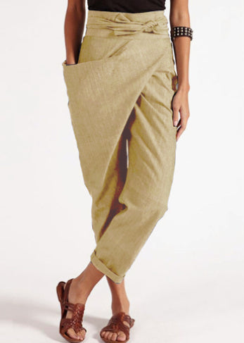 Women's Linen-Blend Cropped Trousers