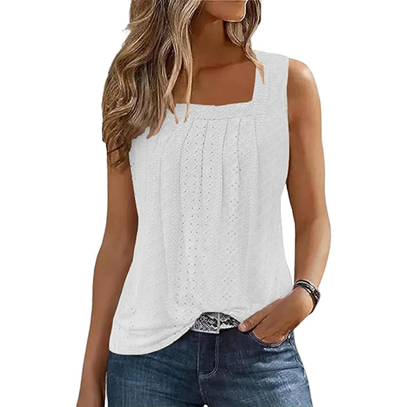 Women's Square Neck Pleated Suspender Top – Loose Street Style