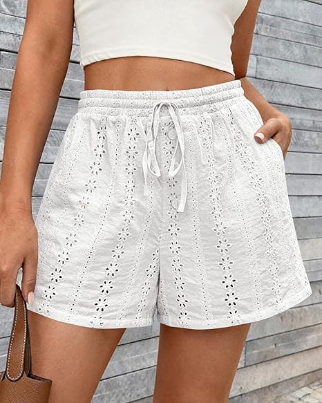 Women's Drawstring Capri Beach Shorts – Elastic Waist Casual Polyester S–2XL