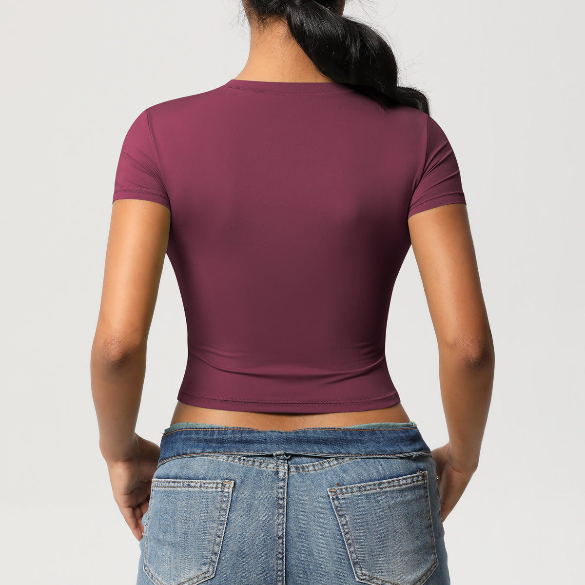 Women's Quick-Dry Tight Workout Top – Short Sleeve Athletic Shirt