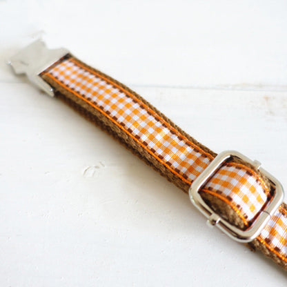 Plaid Dog Collar – British Style, Polyester, 5 Sizes (XS–XL)