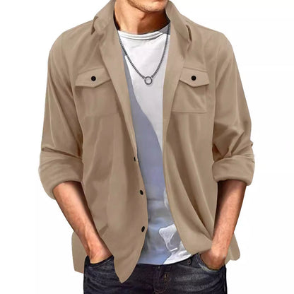 Men's Suede Lapel Jacket | Casual Loose-Fit Outerwear