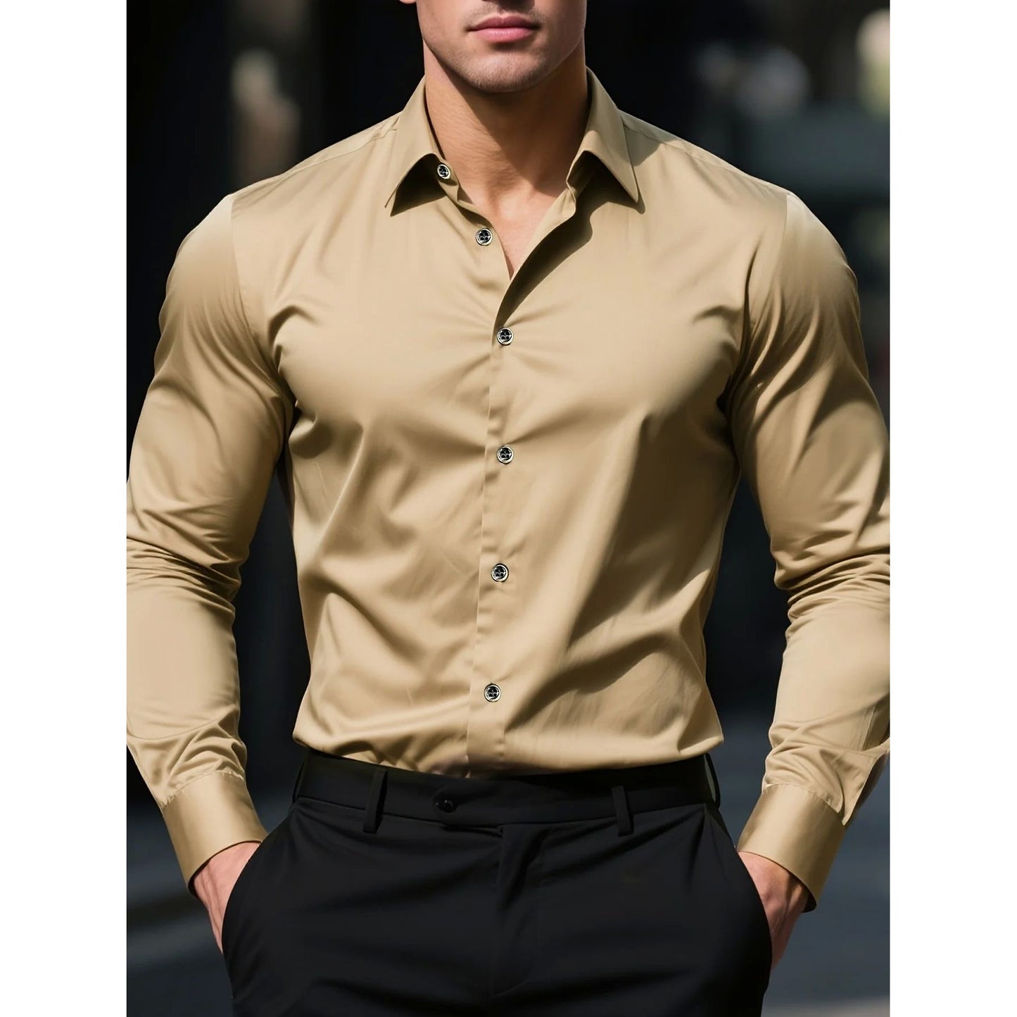 Men's Casual Long Sleeve Cardigan Shirt | Loose Fit Top