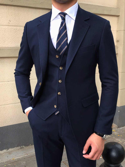 Men's Premium 3-Piece Slim Fit Suit – Jacket, Vest & Trousers Set