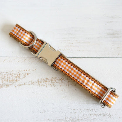 Plaid Dog Collar – British Style, Polyester, 5 Sizes (XS–XL)