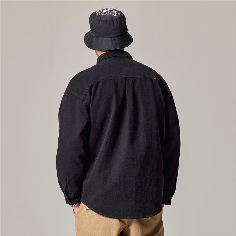 Men's Heavyweight Cotton Retro Cardigan Shirt