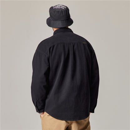 Men's Heavyweight Cotton Retro Cardigan Shirt