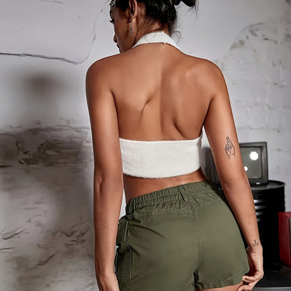 Women's High-Waist Cargo Shorts with Pockets – Casual 3/4 Length S–2XL in 3 Colors
