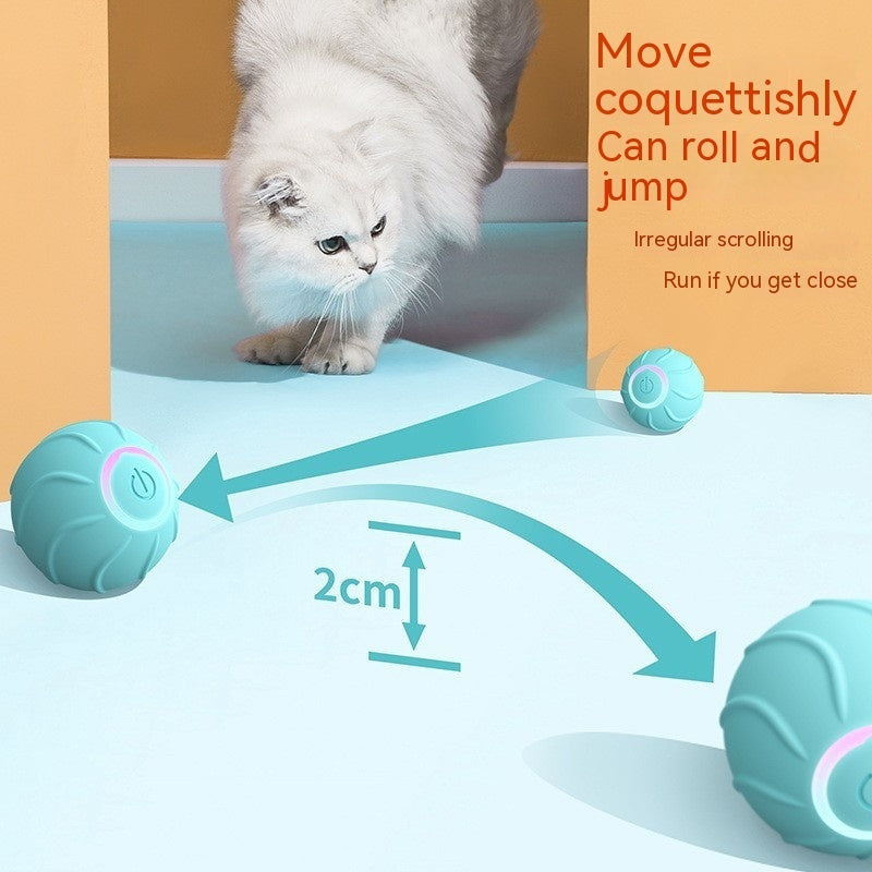 Automatic Rolling Ball Cat Toy – USB Self-Moving Interactive Teaser for Kittens