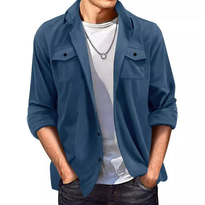 Men's Suede Lapel Jacket | Casual Loose-Fit Outerwear