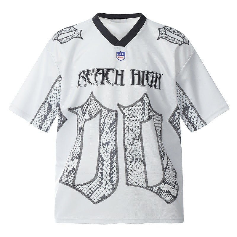 Women's Snake Print Mesh Drop-Shoulder Oversized Tee