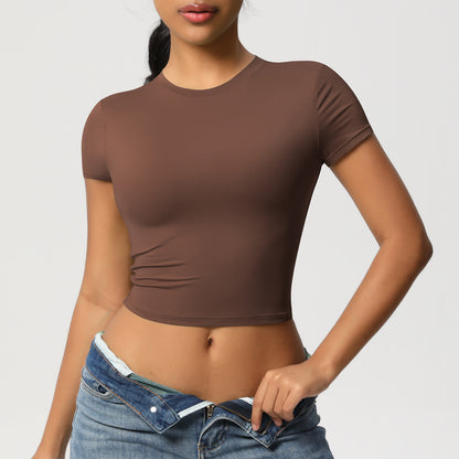 Women's Quick-Dry Tight Workout Top – Short Sleeve Athletic Shirt