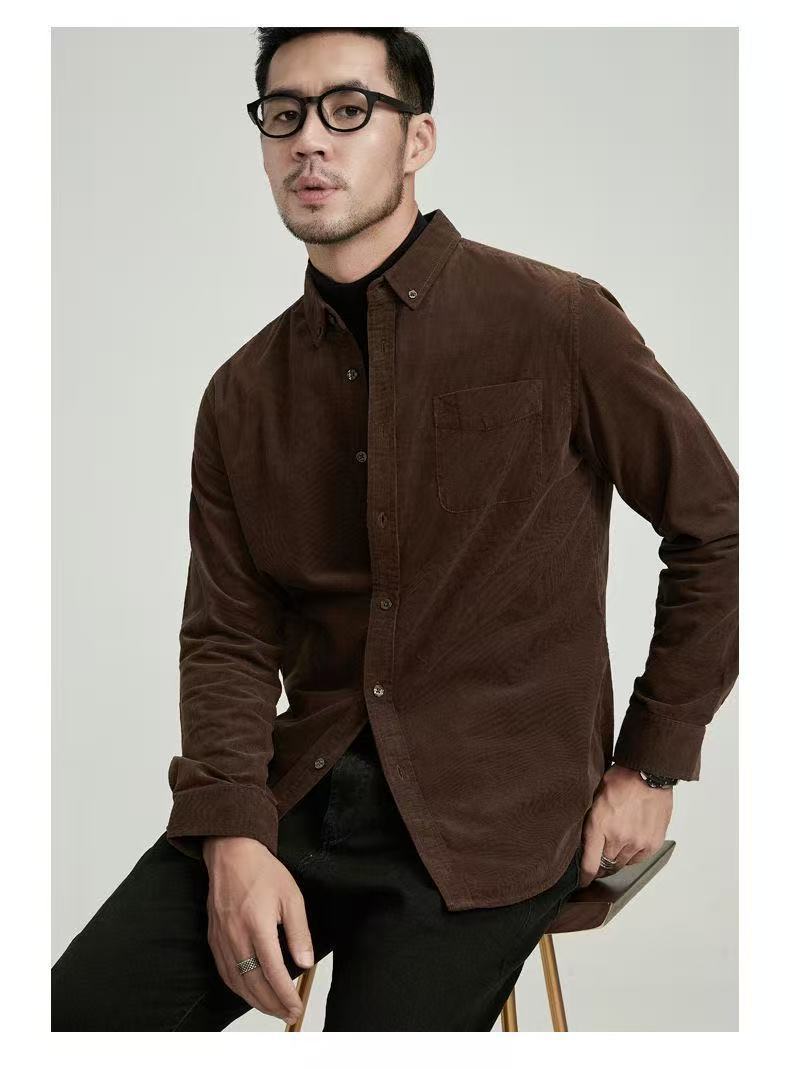 Men's Long Sleeve Business Casual Shirt – Slim Solid Color