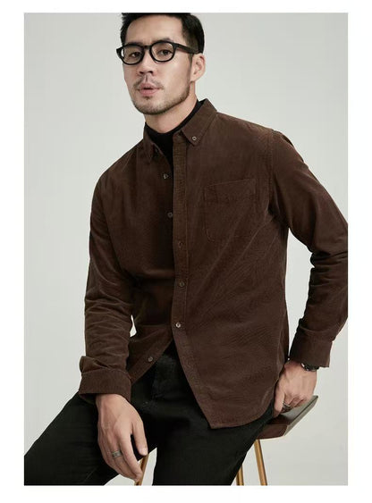 Men's Long Sleeve Business Casual Shirt – Slim Solid Color