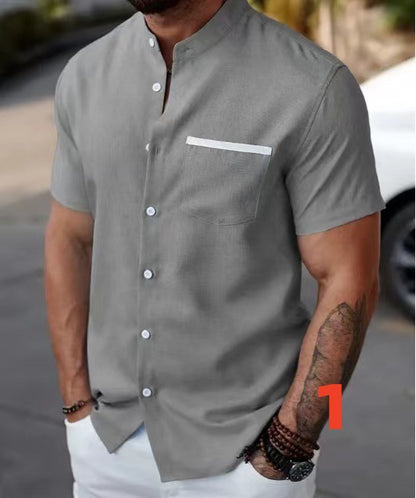 Men's 3D Graphic Print Stretch Short Sleeve Shirt