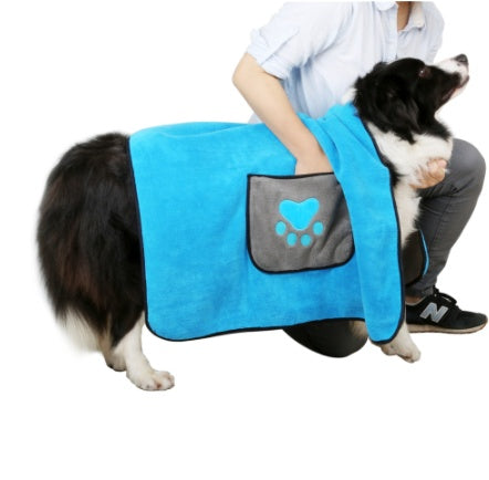 Super Absorbent Pet Bath Towel – 800g Microfiber, Fast Drying