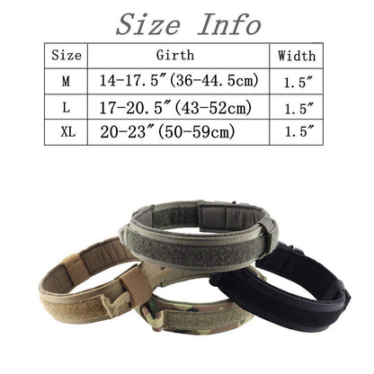 Tactical Dog Collar – 1000D Nylon, Double Buckle Safety | 4 Colors, M–XL