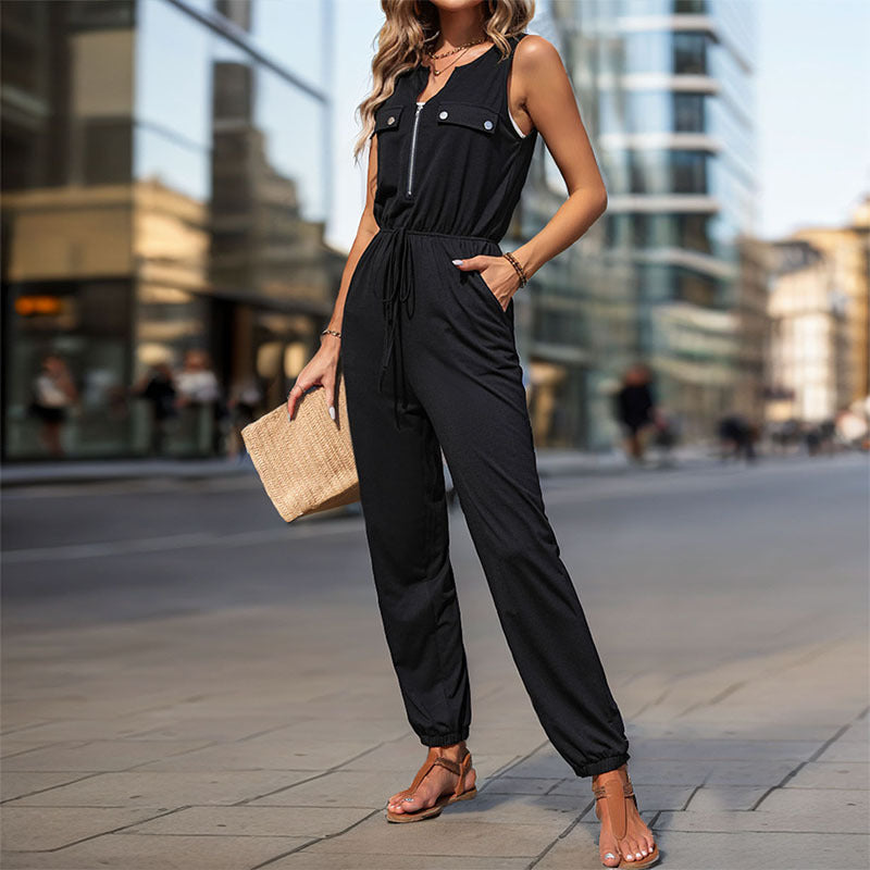 Women's High Waist Sleeveless Bodycon Long Jumpsuit – Urban Style S–XL