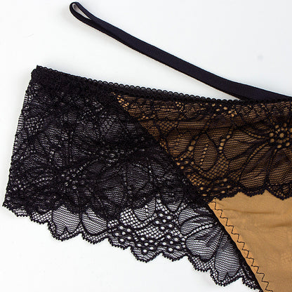 Women's Ice Silk Low-Waist Briefs with Lace Straps
