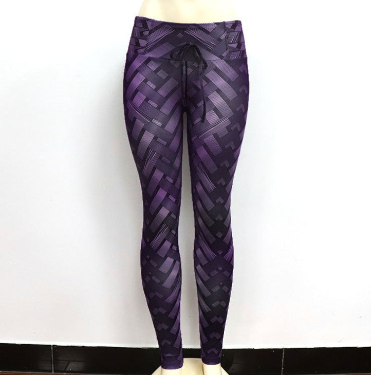 Women's High-Waist Push-Up Printed Yoga Leggings