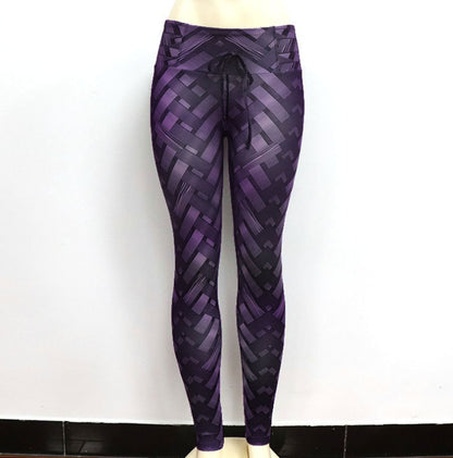 Women's High-Waist Push-Up Printed Yoga Leggings