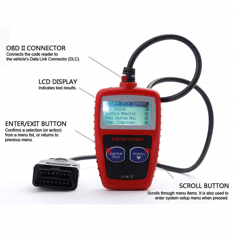 MS309 CAN OBD2 / EOBD Code Reader – Universal Check Engine Diagnostic Scanner (1996+ Vehicles)