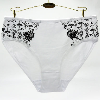 Women's Floral Print Cotton Briefs – 6-Pack (Plus Sizes)