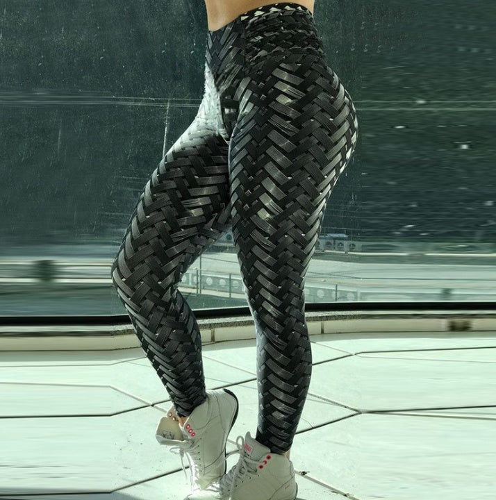 Women's High-Waist Push-Up Printed Yoga Leggings
