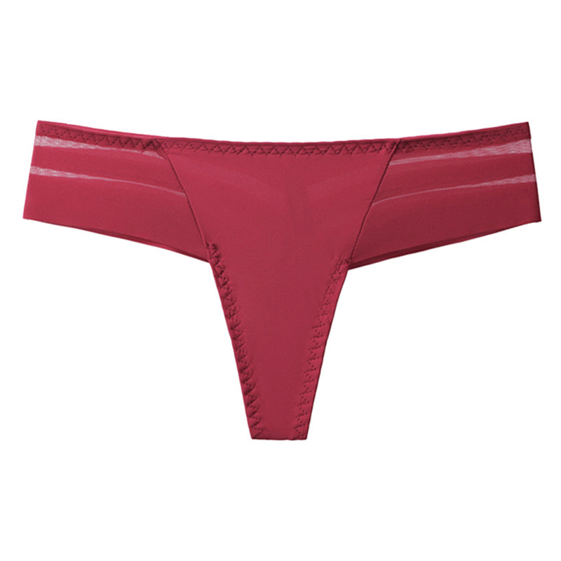 Women's Lace Edge Seamless Low-Rise T-Back Thong