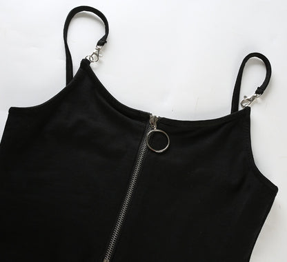 Women's Zipper Hook Body-Sculpting Bodysuit – Slim Fit Black