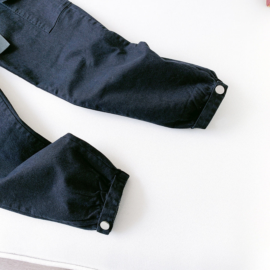 Women's High-Waist Multi-Pocket Straight-Leg Pants