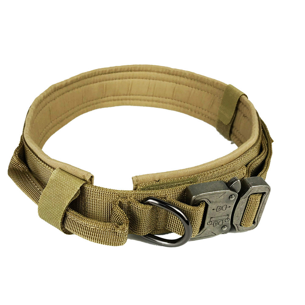 Tactical Dog Collar – 1000D Nylon, Double Buckle Safety | 4 Colors, M–XL