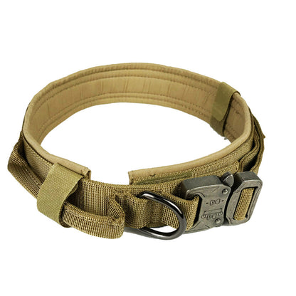 Tactical Dog Collar – 1000D Nylon, Double Buckle Safety | 4 Colors, M–XL