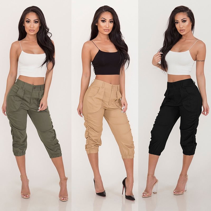 Women's Cropped Harem Pants – Relaxed Casual Style