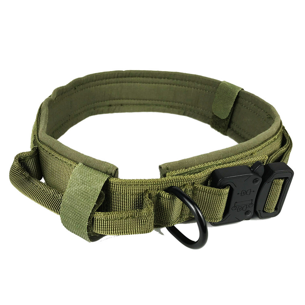 Tactical Dog Collar – 1000D Nylon, Double Buckle Safety | 4 Colors, M–XL