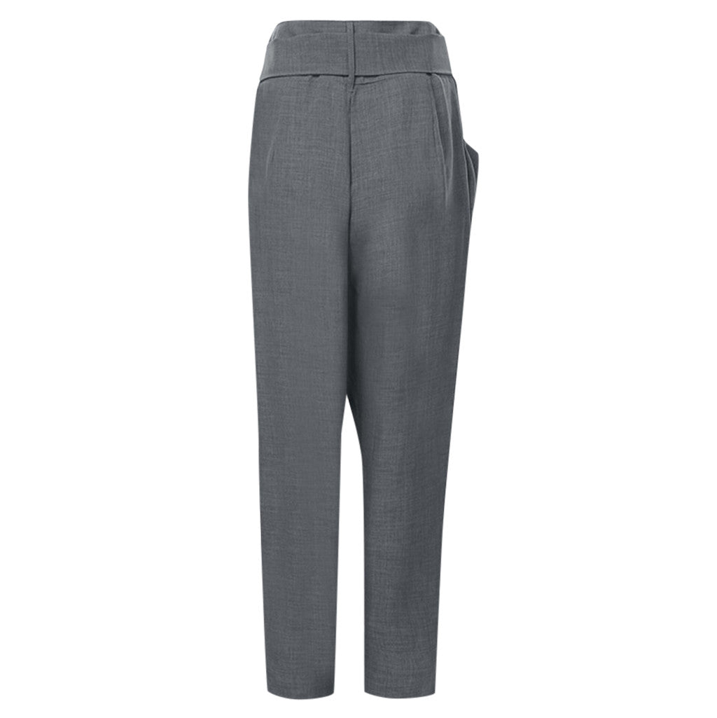 Women's Linen-Blend Cropped Trousers