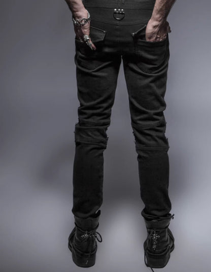Men's Motorcycle Denim Jeans – Swinging Knee Steampunk Armor Style