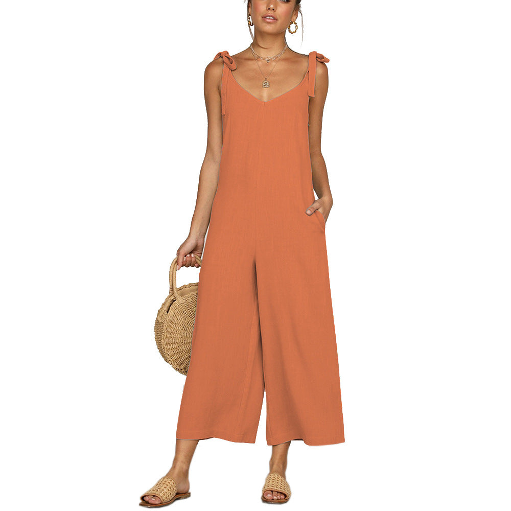 Women's High Waist Wide-Leg Overalls – Loose Fit Casual Pants