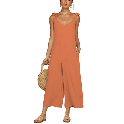 Women's High Waist Wide-Leg Overalls – Loose Fit Casual Pants