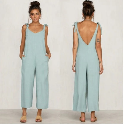 Women's High Waist Wide-Leg Overalls – Loose Fit Casual Pants
