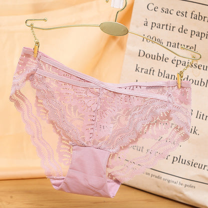 Women's Low-Rise Lace Briefs with Cotton Lining