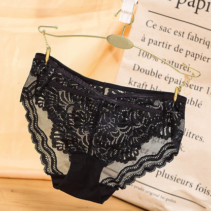 Women's Low-Rise Lace Briefs with Cotton Lining